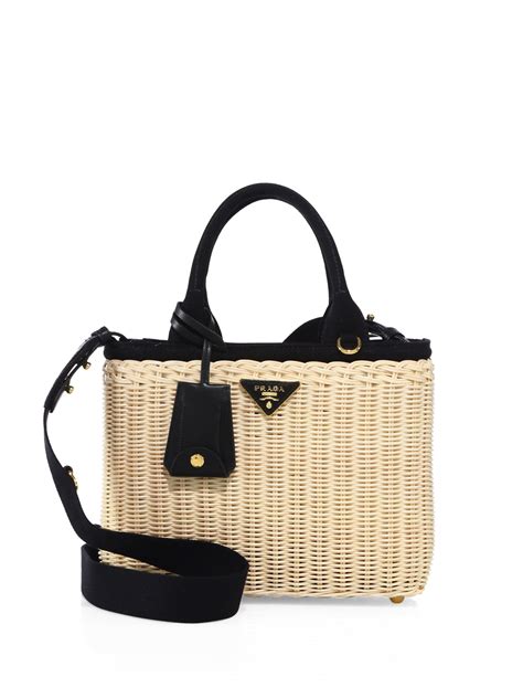 prada wicker canvas tote bag|prada nylon tote bag.